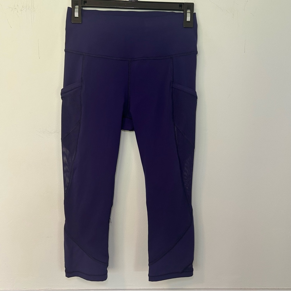 Lululemon Emperor Blue Fast As Light Crop Side Pocket Leggings Size 6